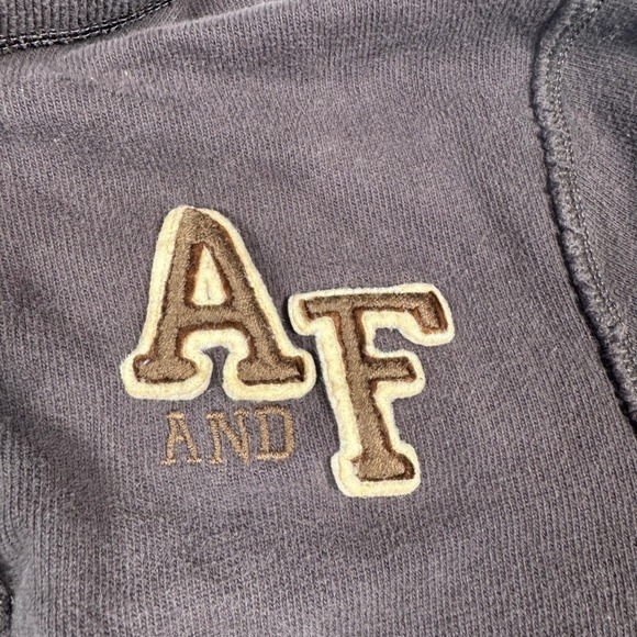 Y2K Abercrombie Fitch Men L Brown AF Logo Sweater Long Sleeve Grunge Faded VTG - Picture 11 of 14